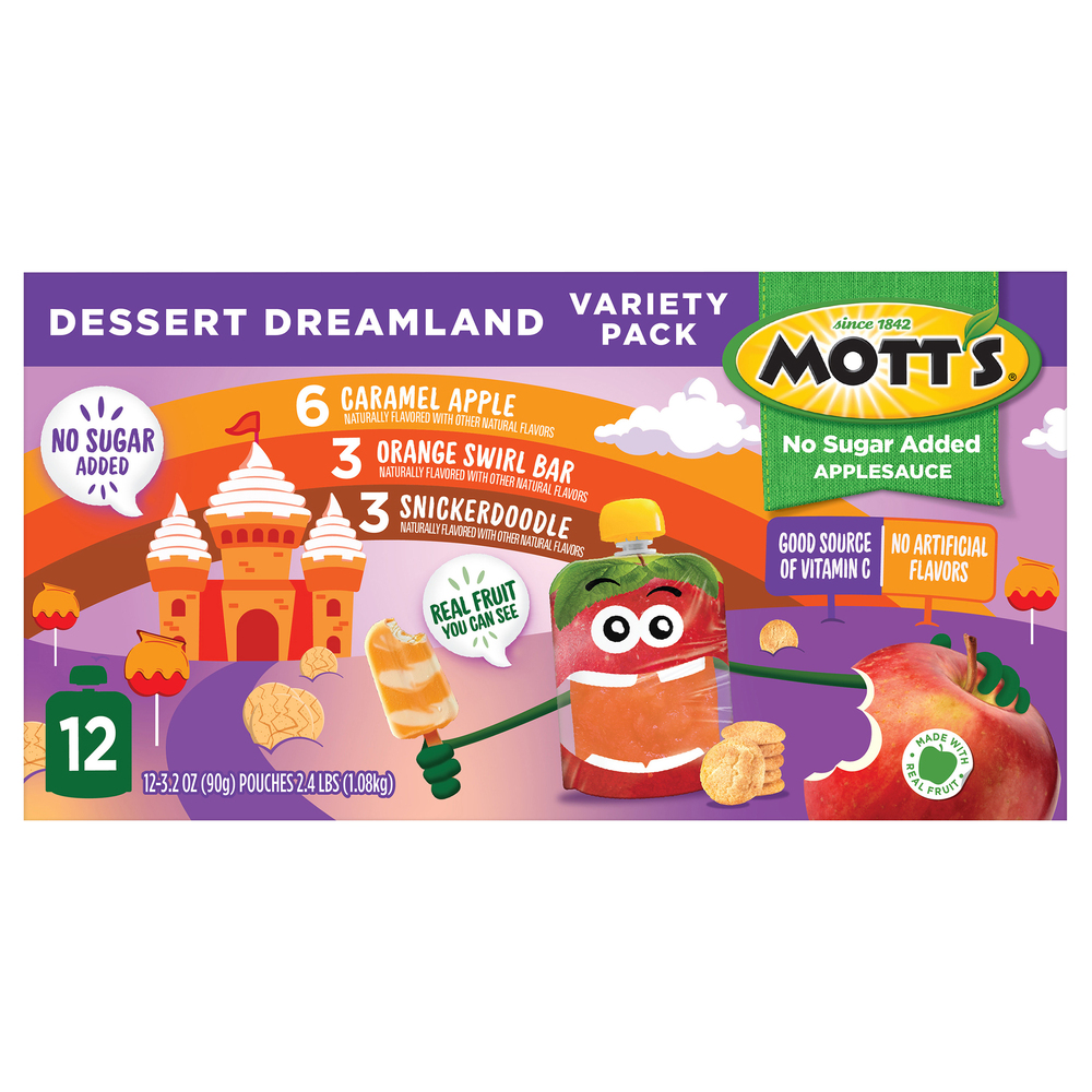 Mott's Applesauce, No Sugar Added, Dessert Dreamland, Caramel