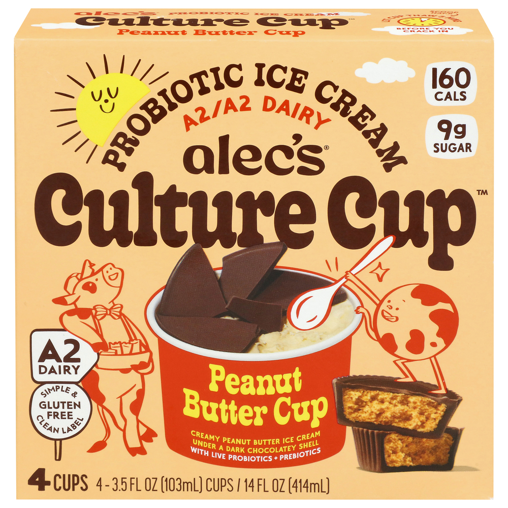 Alec's Culture Cup Probiotic Peanut Butter Cup Ice Cream
