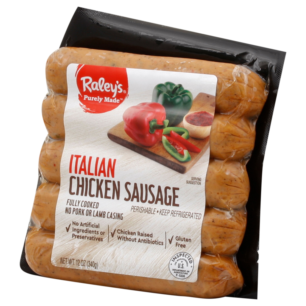 Raley's Italian Chicken Sausage-Front-Right-Elevated