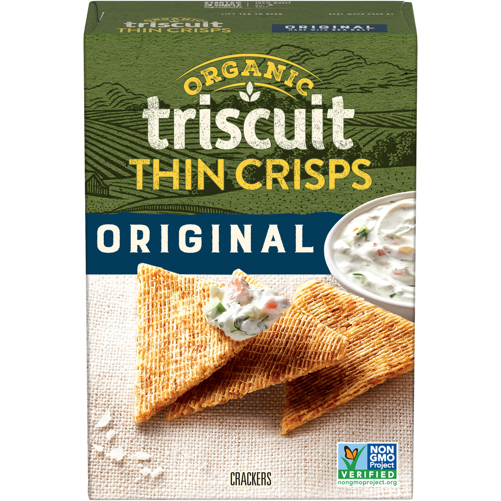 Triscuit Organic Original Crackers - Whole Grain Wheat Vegan Snacks