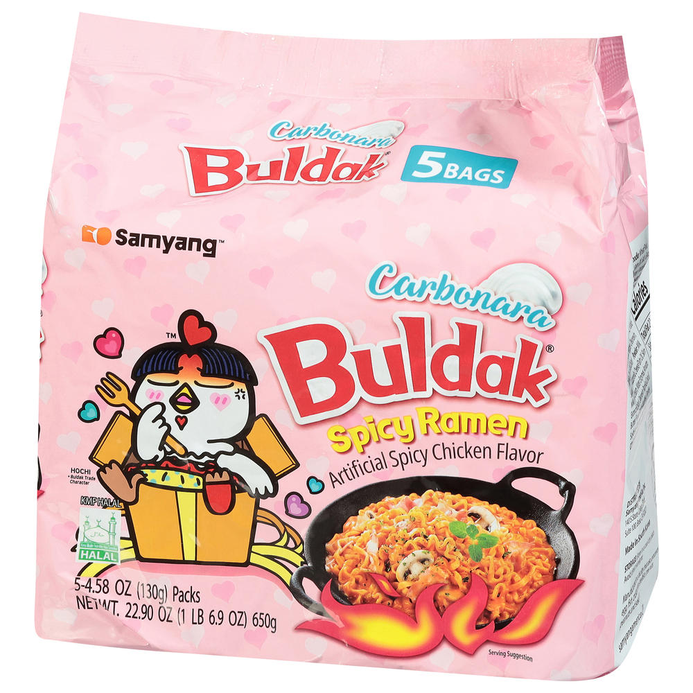 Samyang Buldak Spicy Carbonara Ramen-Front-Right-Elevated