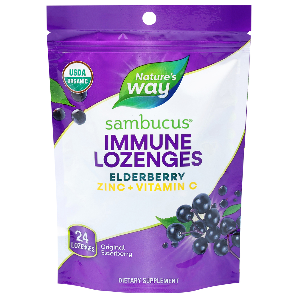 Nature's Way Sambucus Immune Lozenges, Sambucus, Elderberry