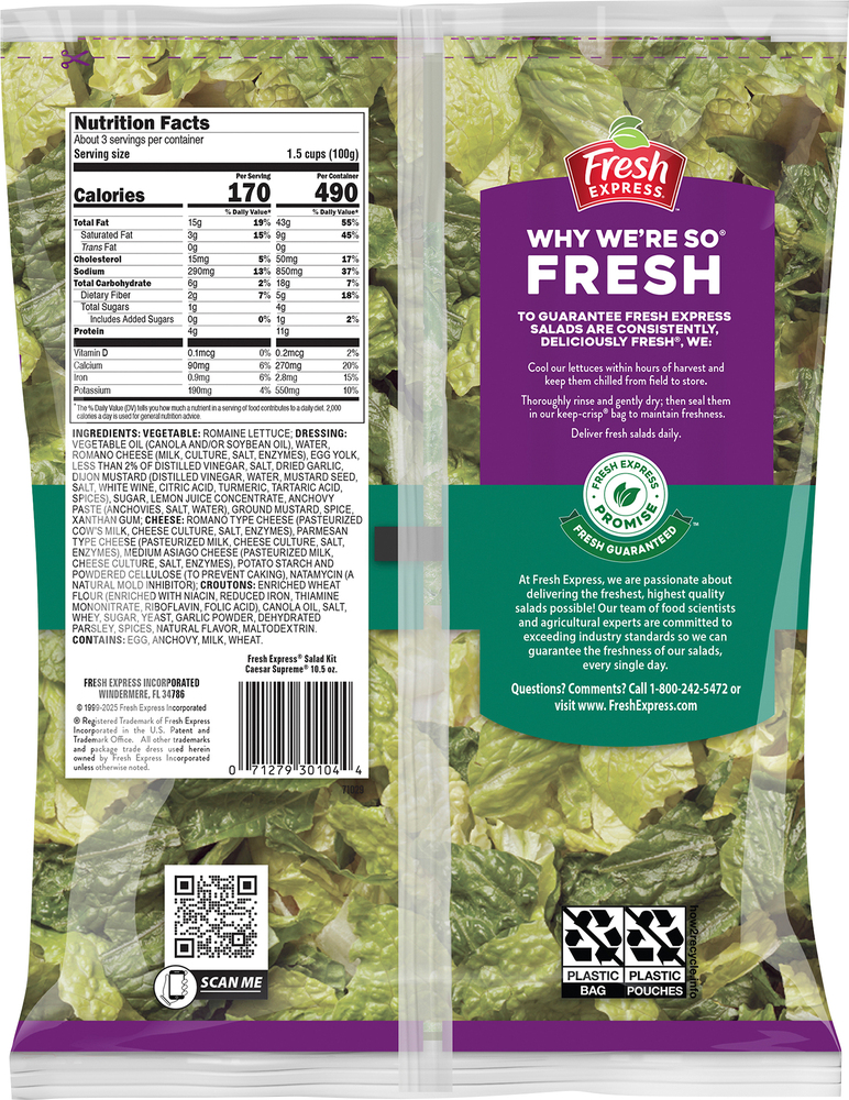 Fresh Express Salad Kit, Caesar SupremePlanogramBack