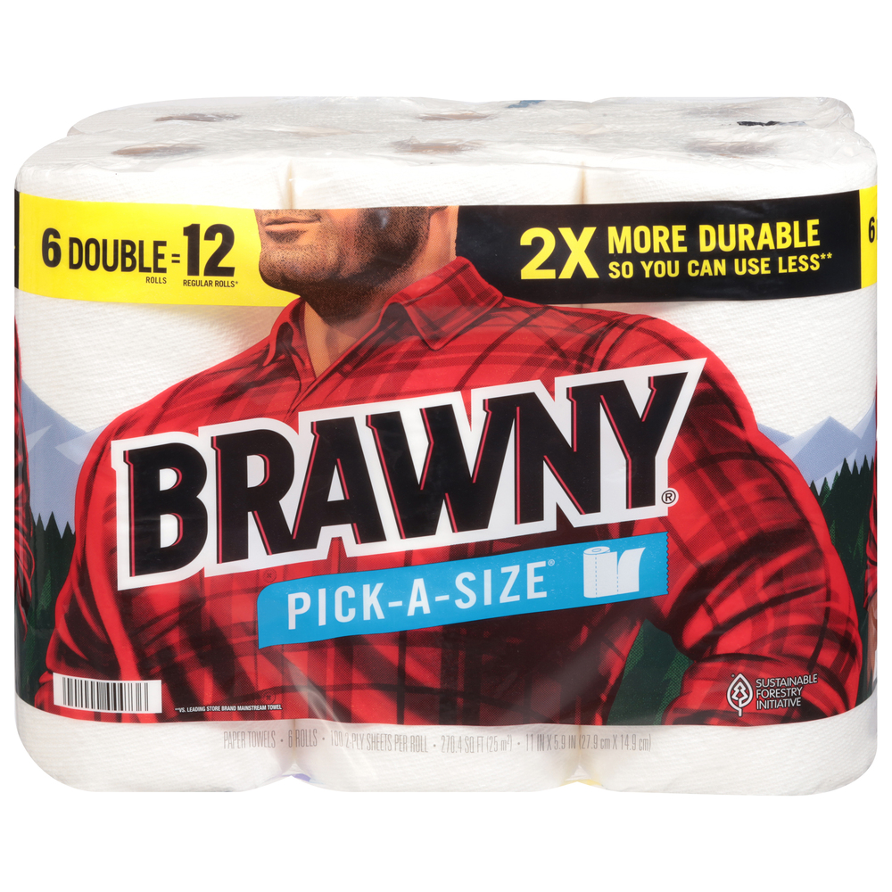 Brawny PickASize Paper Towels, Double Rolls, 2PlyMain