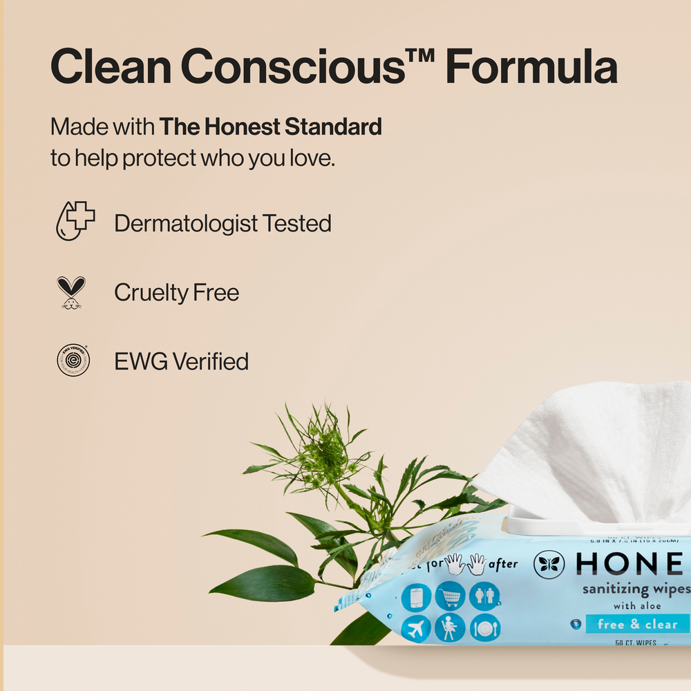 Honest Rinse Aid The Honest Company Sanitizing Wipes, 50 Count-Lifestyle