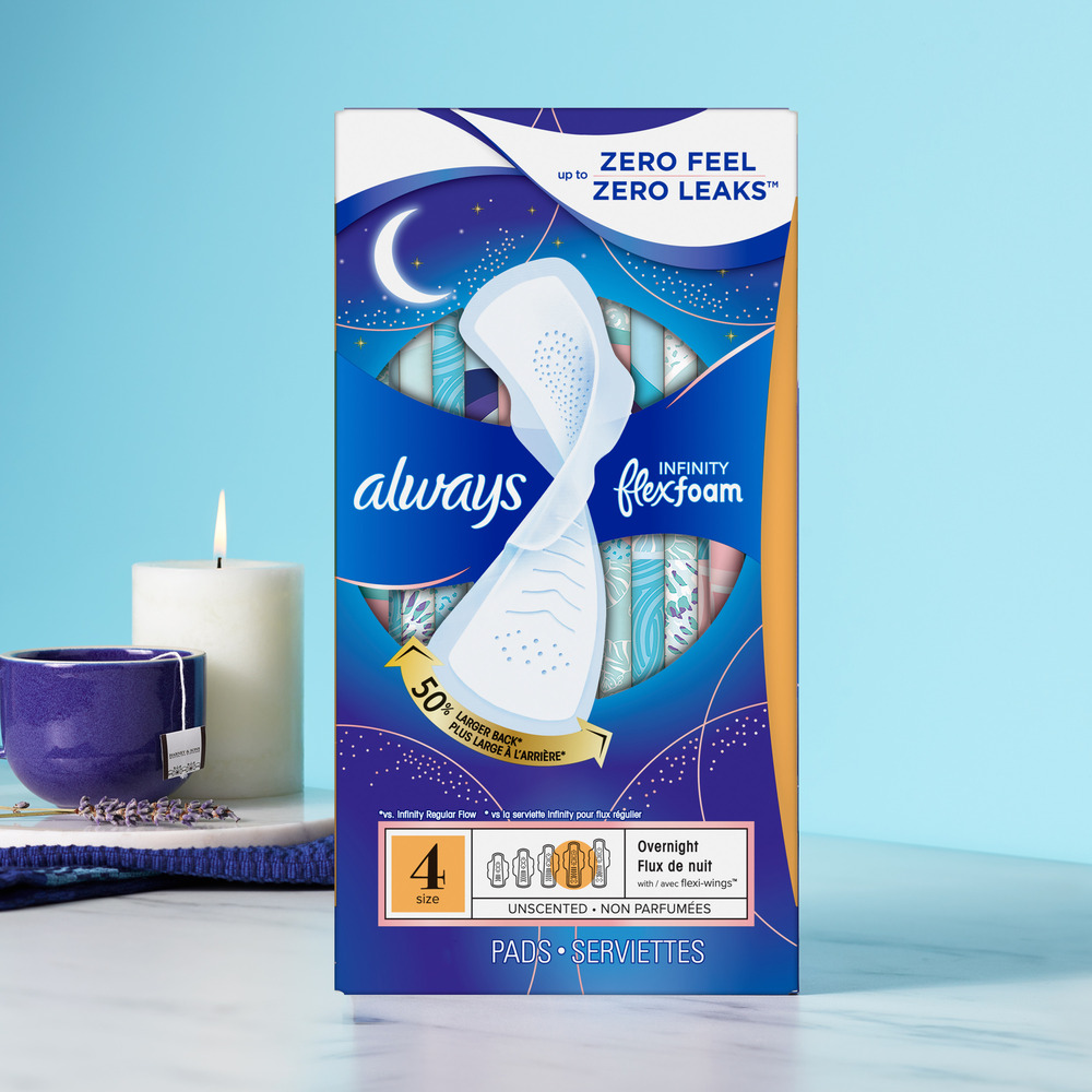 Always Infinity With FlexFoam Pads, Size 5, Extra Heavy Overnight