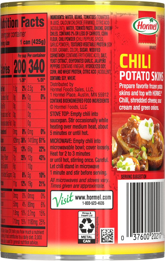 Hormel Vegetarian with Beans Chili