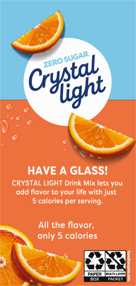 Crystal Light Zero Sugar Packets Classic Orange Drink Mix
