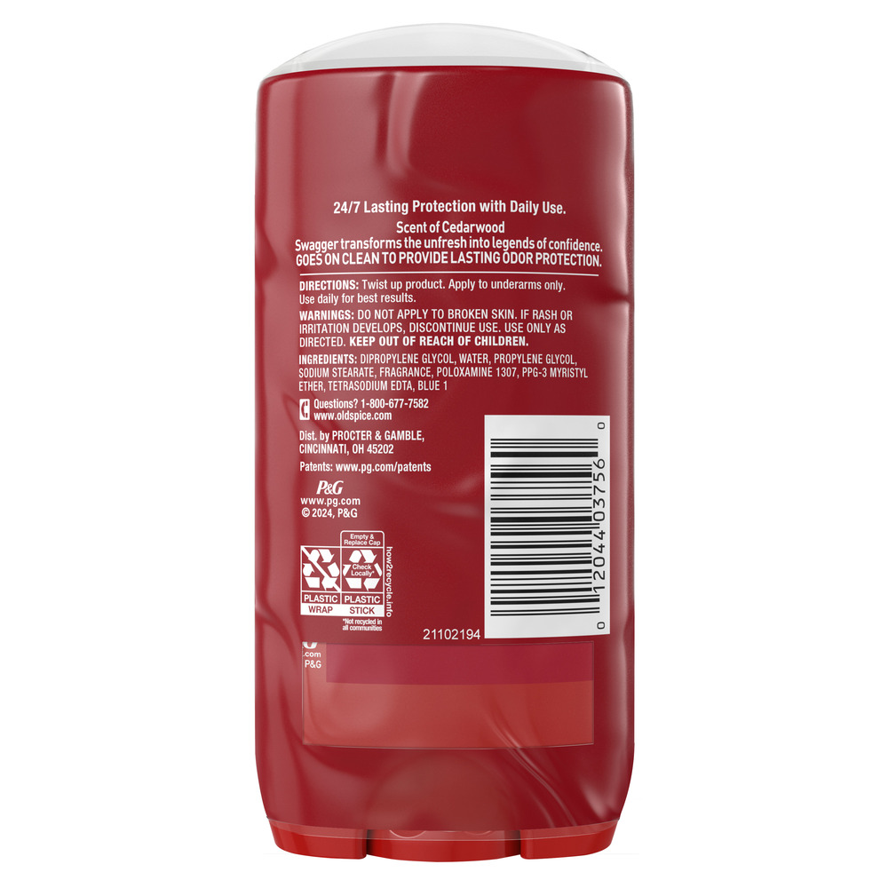 Old Spice Red Collection Aluminum Free Deodorant for men, Swagger