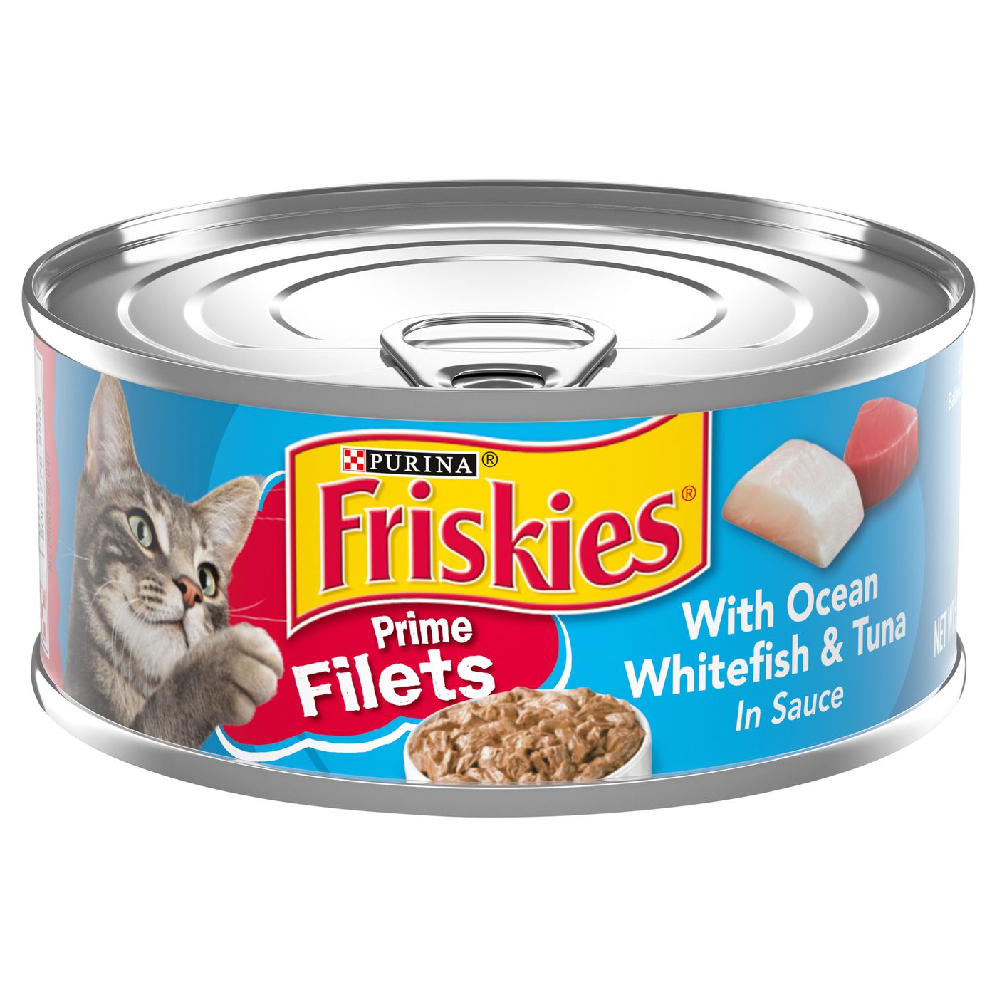Friskies Cat Food with Whitefish Sardines in Sauce Shreds