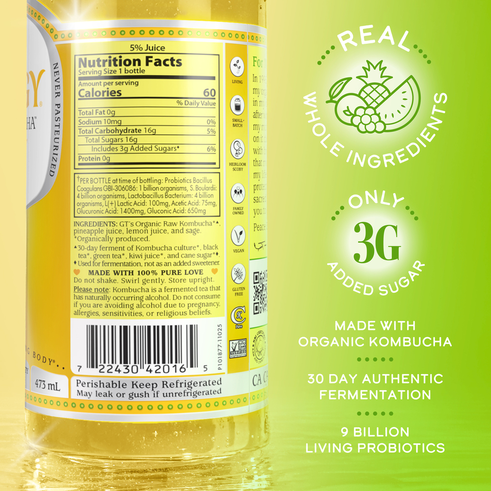 Synergy Golden Pineapple Kombucha