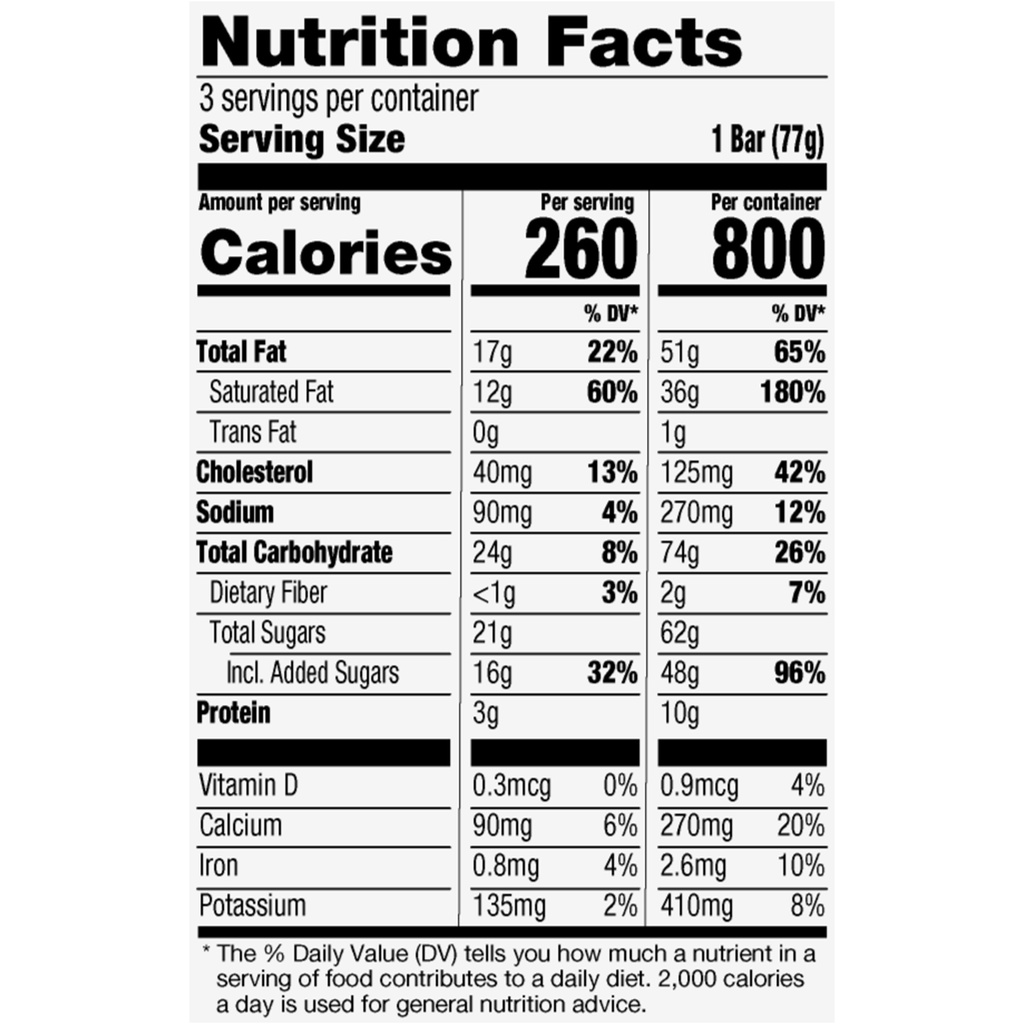 Haagen-Dazs Caramel Cone Ice Cream Snack Bars-Nutrition-Facts