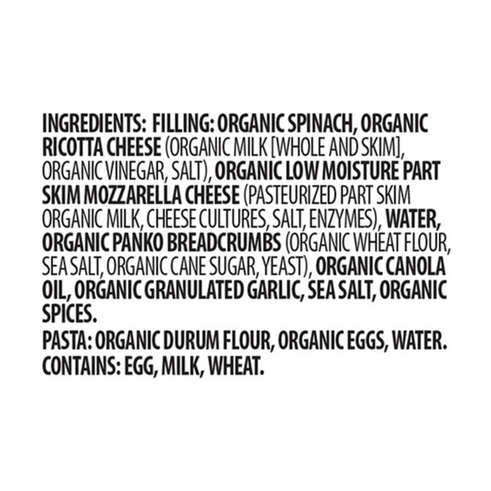 Pasta Prima Ravioli, Organic, Spinach & CheeseIngredients