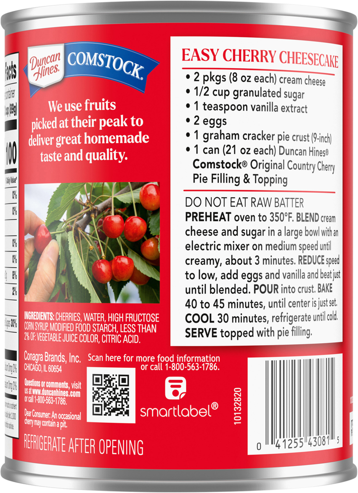 Duncan Hines Comstock Country Cherry Pie Filling & Topping