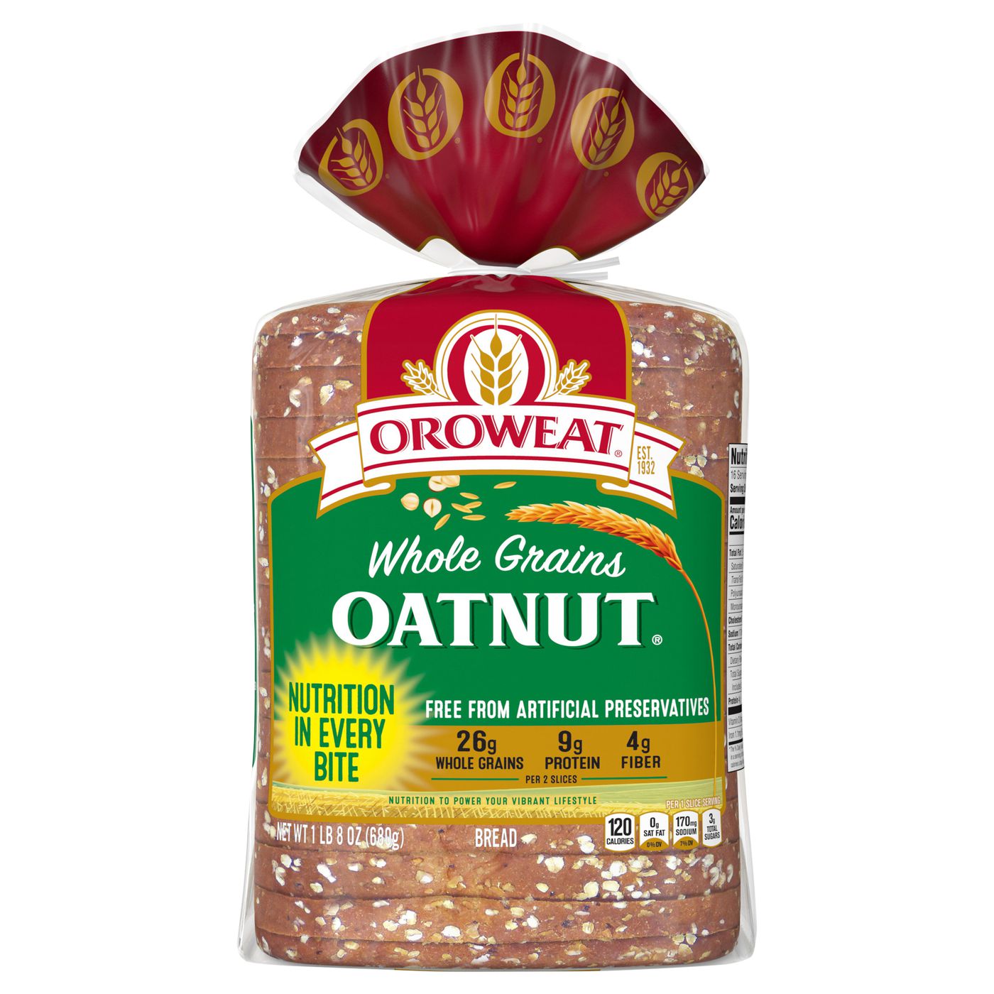 Oroweat Oatnut Oatnut Sliced Multigrain Bread, 24 ozMain