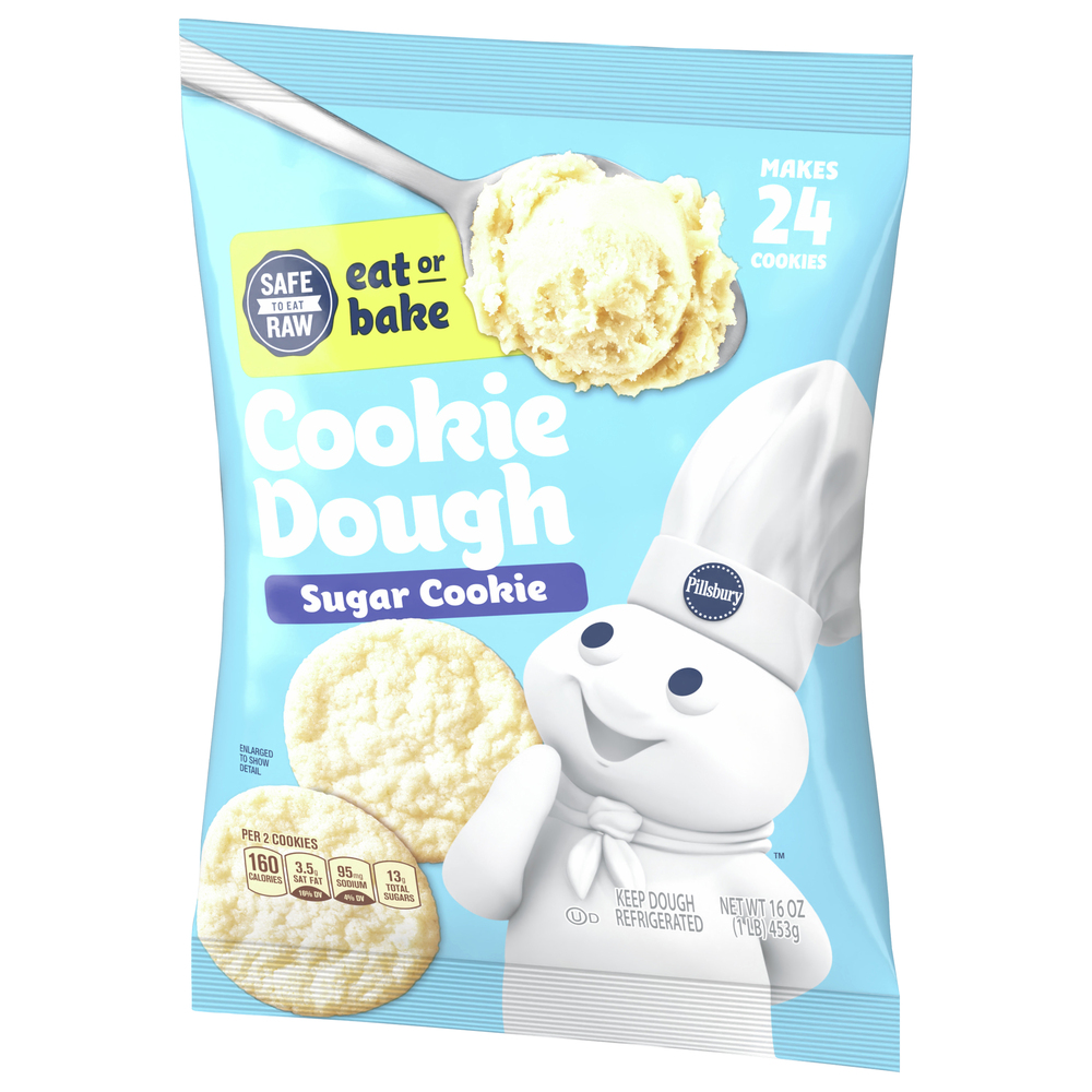 Pillsbury Cookie Dough, Sugar Cookie-Front-Right-Elevated