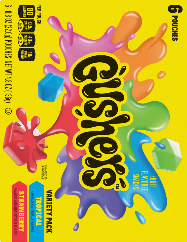 Gushers Tropical/Strawberry Fruit Flavored Snacks Variety Pack