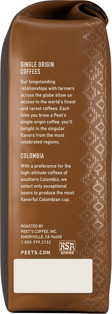 Peet's Coffee Single Origin Colombia, Dark Roast Ground Coffee - 10.5oz Bag-Planogram-Right