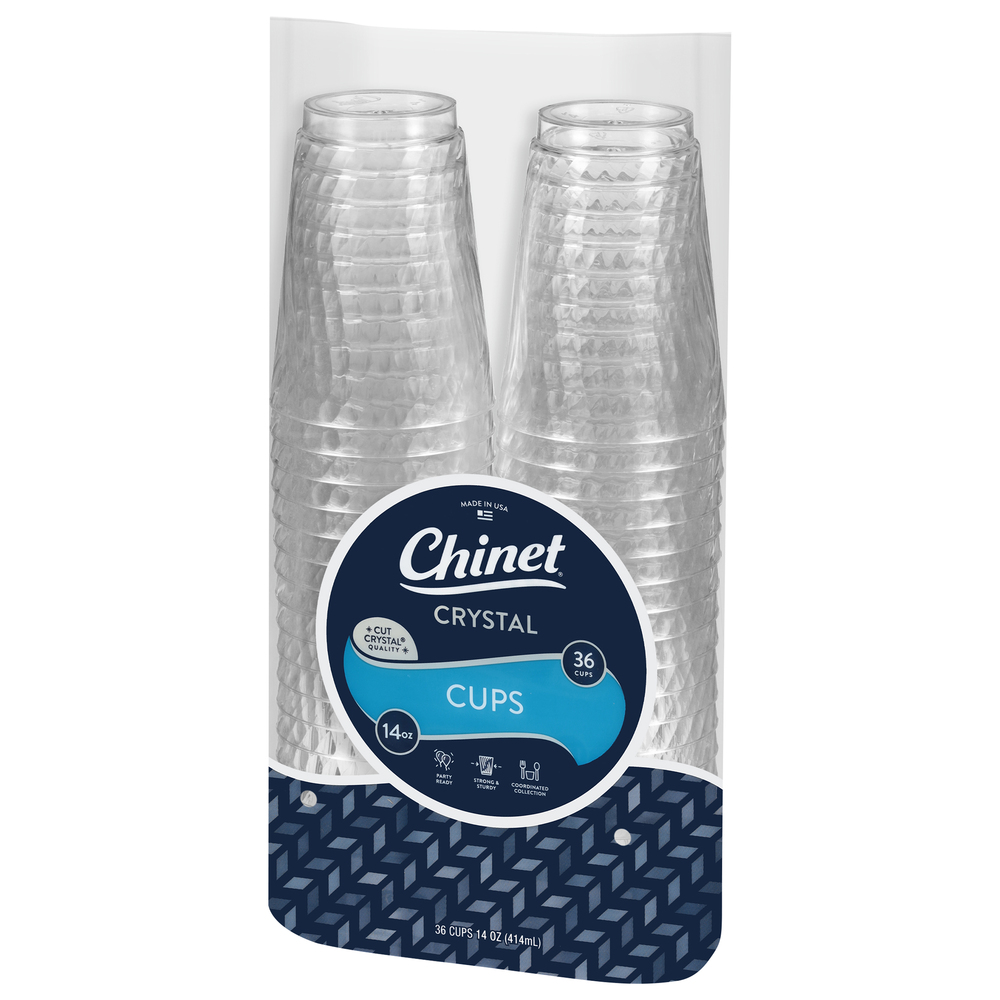 Chinet Crystal 14 Oz Cups-Front-Right-Elevated