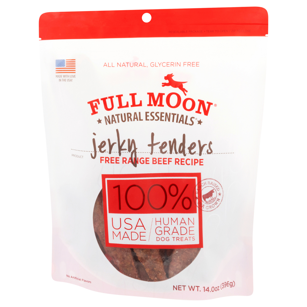 Full Moon Essentials Full Moon Natural Essentials Jerky Beef Recipe Dog Treats-Front-Right ...