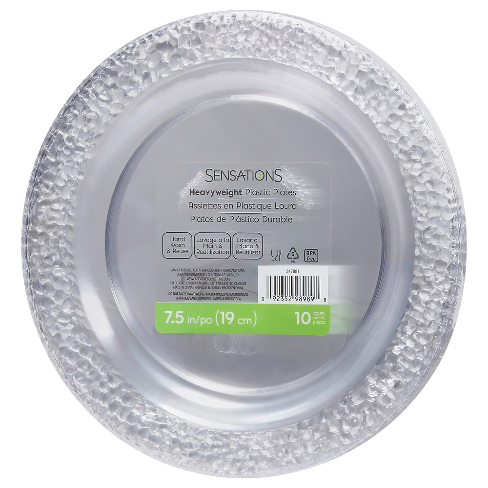Sensations Plastic Plates Heavyweight 7.5 Inch