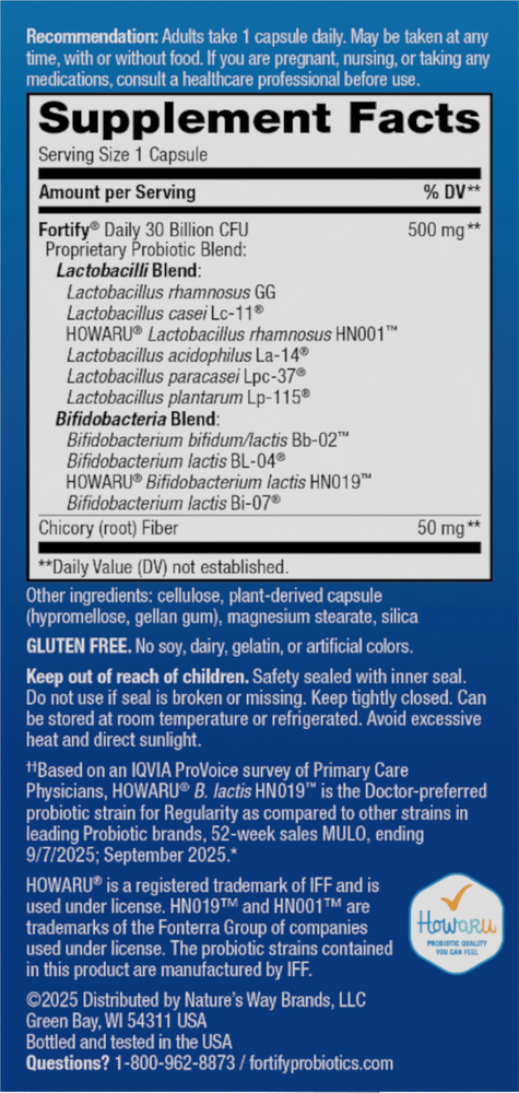 Fortify Fortify Delayed-Release Capsules Adult Daily Pre+Probiotic