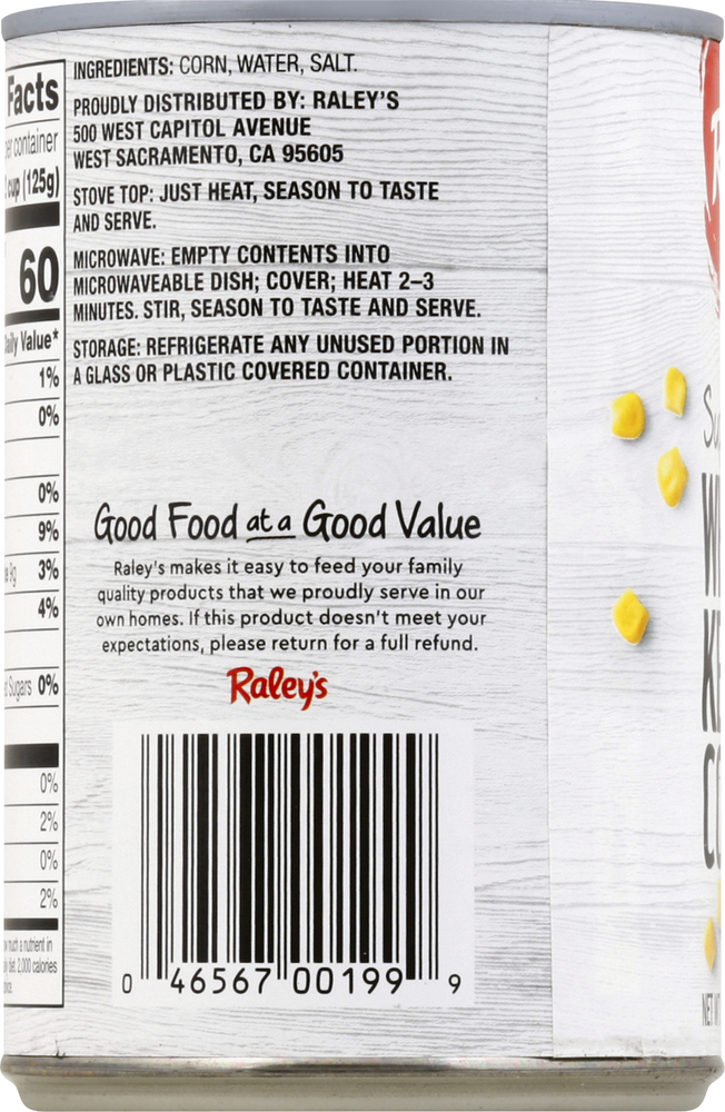 Raley's Super Sweet Whole Kernel Corn-Planogram-Left