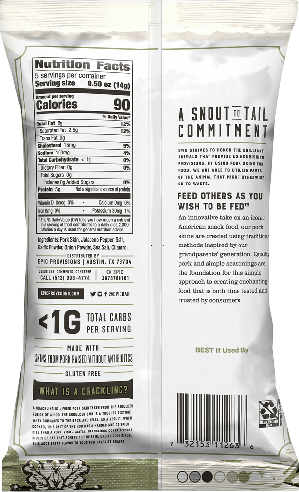 carbs in pork crackling