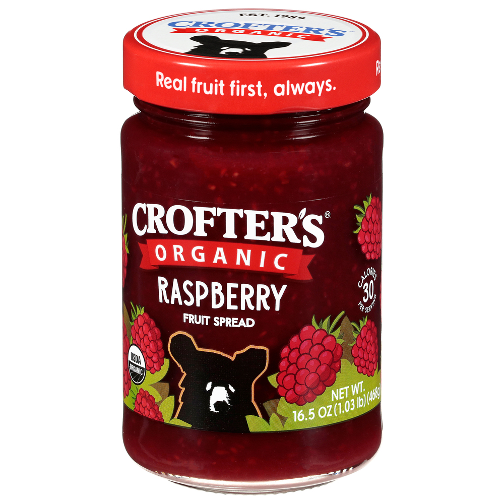 Crofter's Organic Raspberry Fruit Spread-Front-Right-Elevated