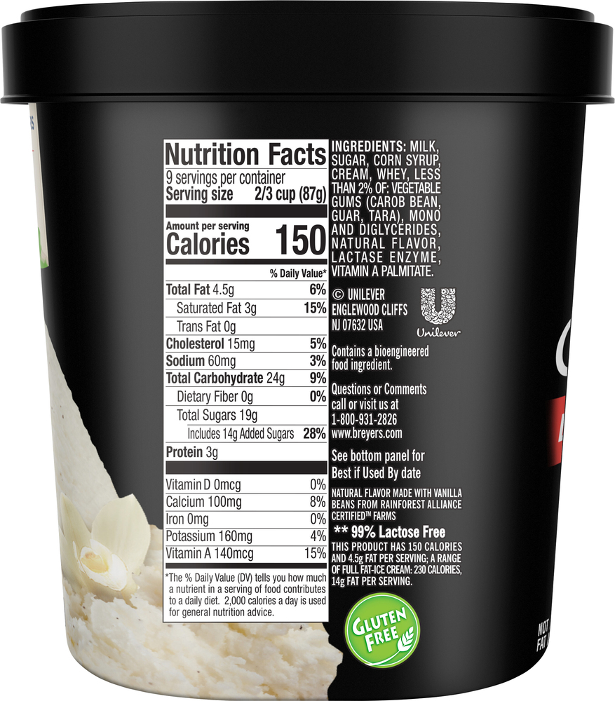 Breyers Ice Cream, Light, Lactose Free, VanillaPlanogramRight