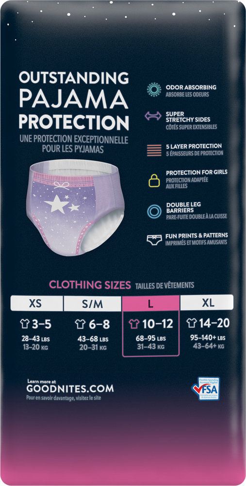 Goodnites Nighttime Bedwetting Underwear Diapers for Girls