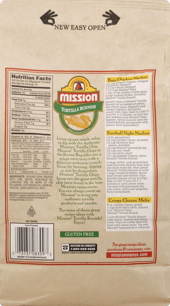 mission round tortilla chips
