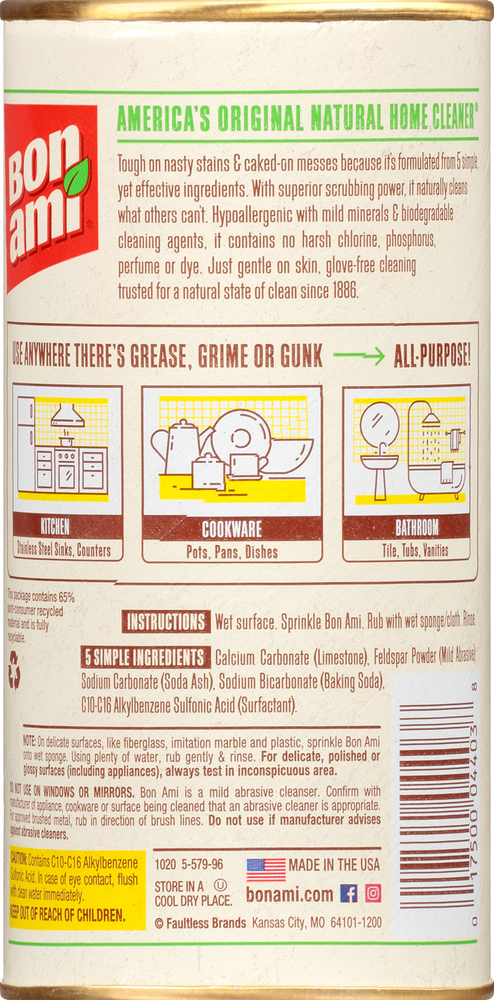 Bon Ami Powder Cleanser, Scratch-Free