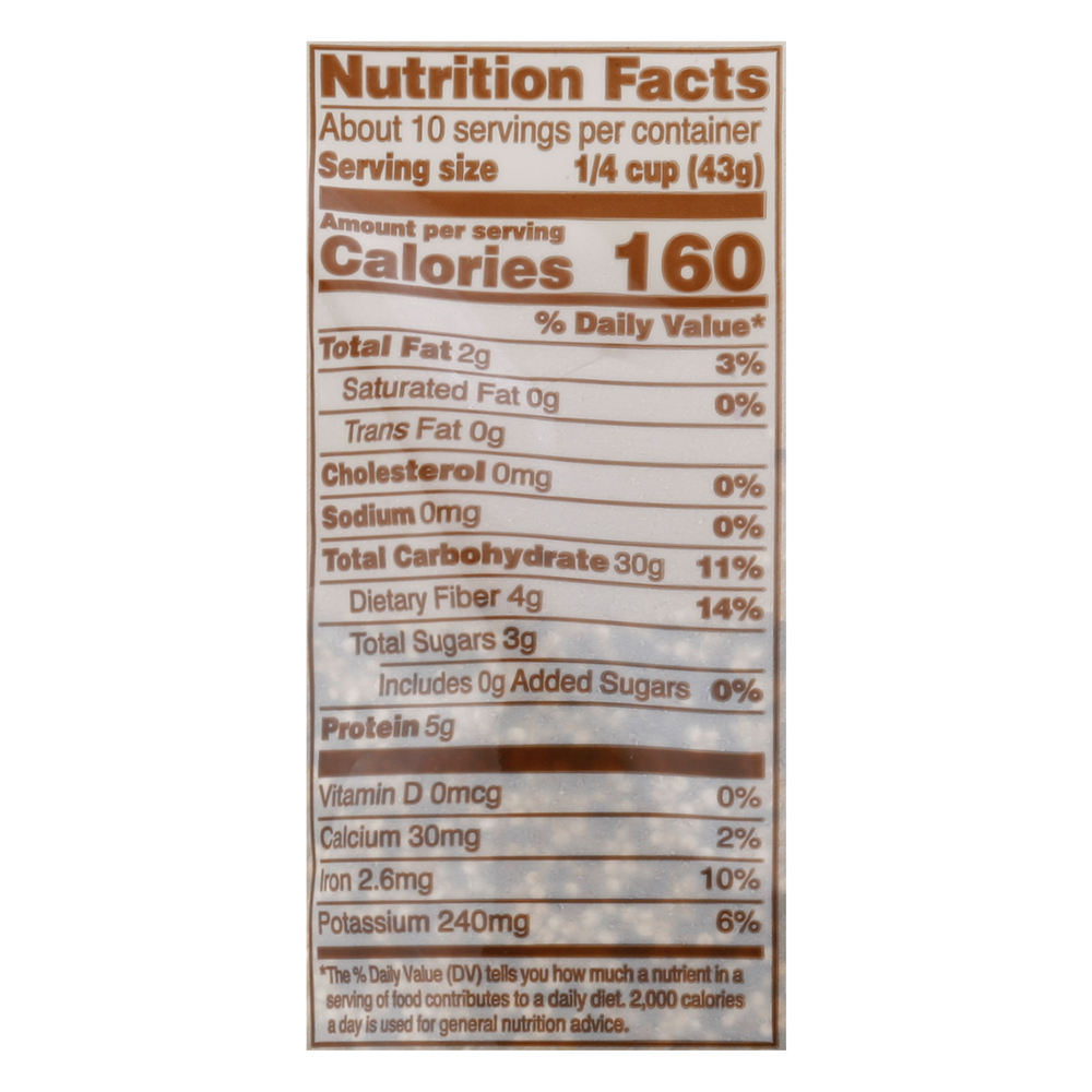 Raley's Purely Made Organic Tricolor QuinoaNutritionFacts