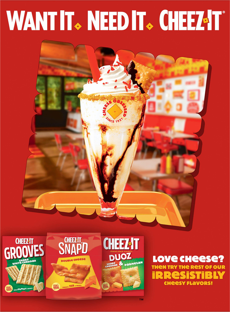 CheezIt Baked Snack Crackers, White Cheddar, Family SizePlanogramBack