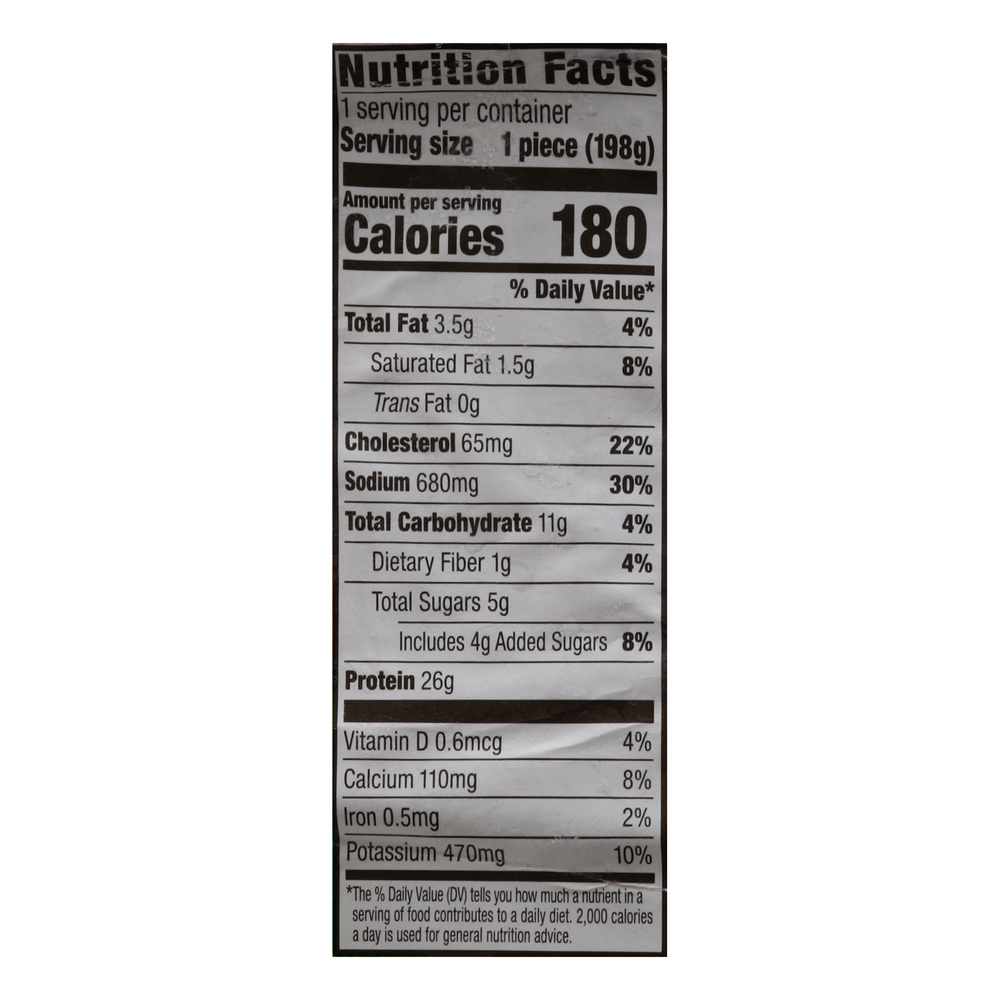 Raley s Sweet Onion Smoked Pepper Cod Nutrition Facts