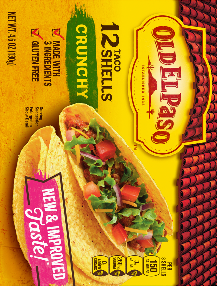 Old El Paso Taco Shells, CrunchyPlanogramBack