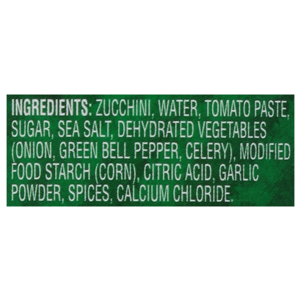 Del Monte Zucchini, with Italian Style Tomato Sauce, Sea SaltIngredients
