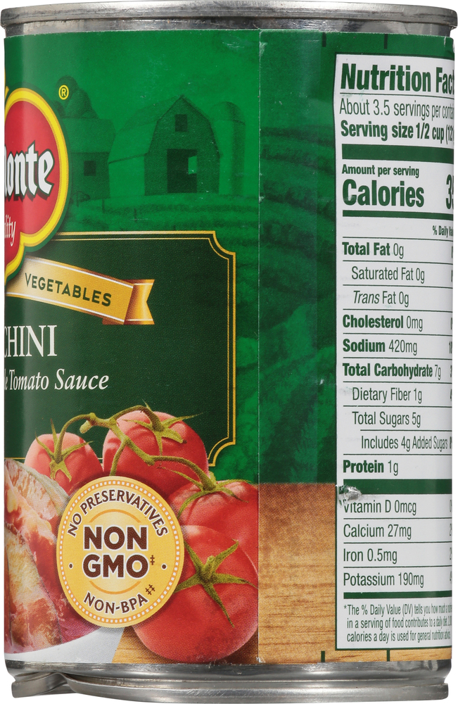 Del Monte Zucchini, with Italian Style Tomato Sauce, Sea SaltPlanogram