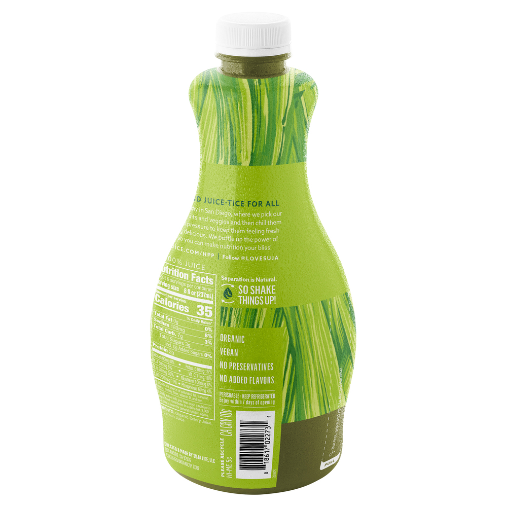 Suja Organic Vegetable and Fruit Juice, Celery JuiceFrontRightElevated