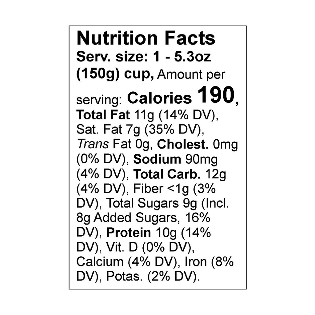 Siggi's Coconut Blend, Plant Based, Vanilla & Cinnamon-Nutrition-Facts
