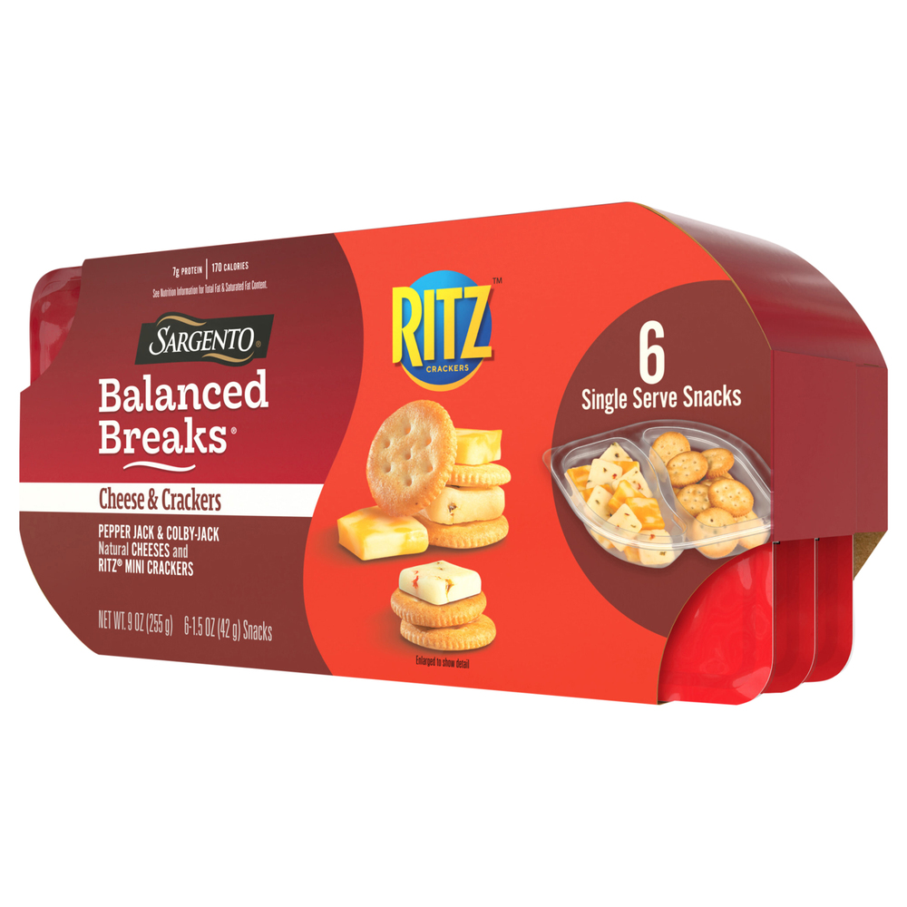 Jack Ritz Sargento Balanced Breaks, Cheese & Crackers, Pepper Jack & Colby-Jack ...