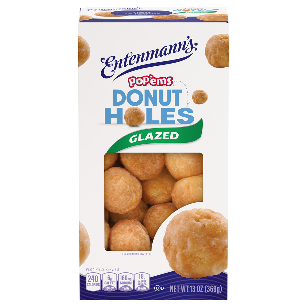 Entenmann's Pop'ems Glazed Donut Holes, 15 ozMain