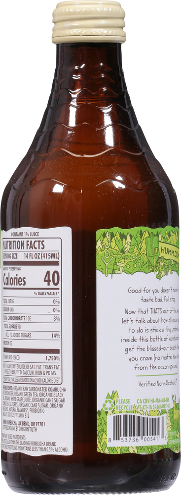 Humm Kombucha, Probiotic, Coconut Lime