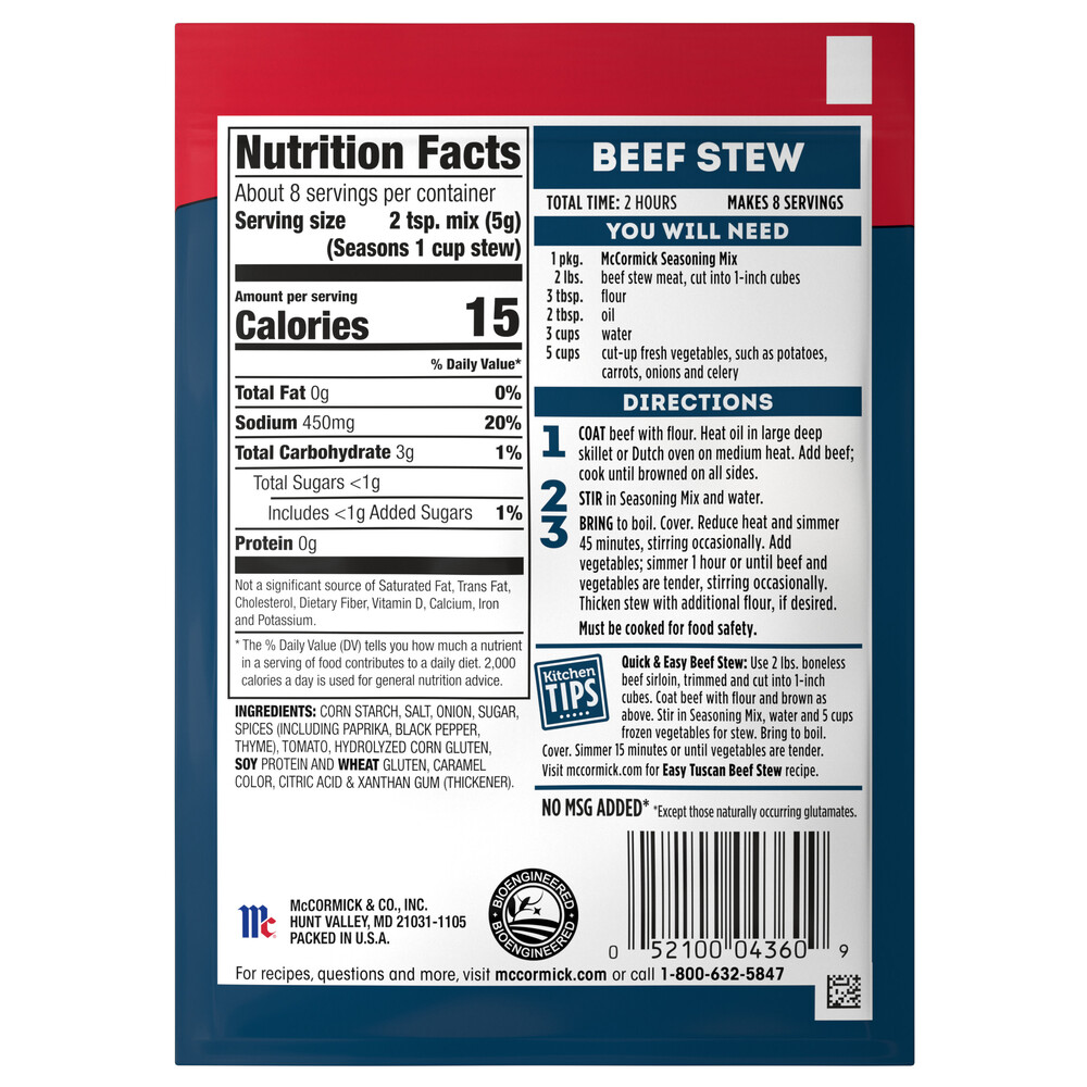 Mccormick's clearance beef stew