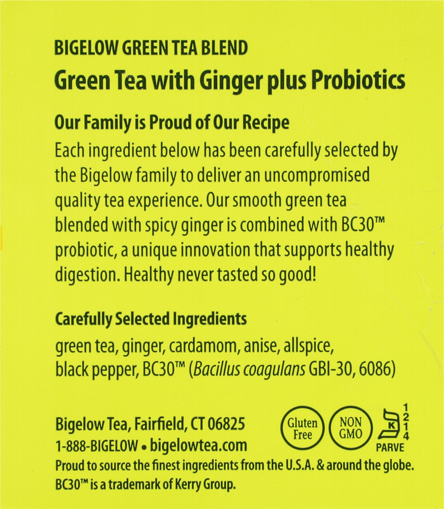 Bigelow Green Tea, with Ginger, Tea BagsPlanogramLeft