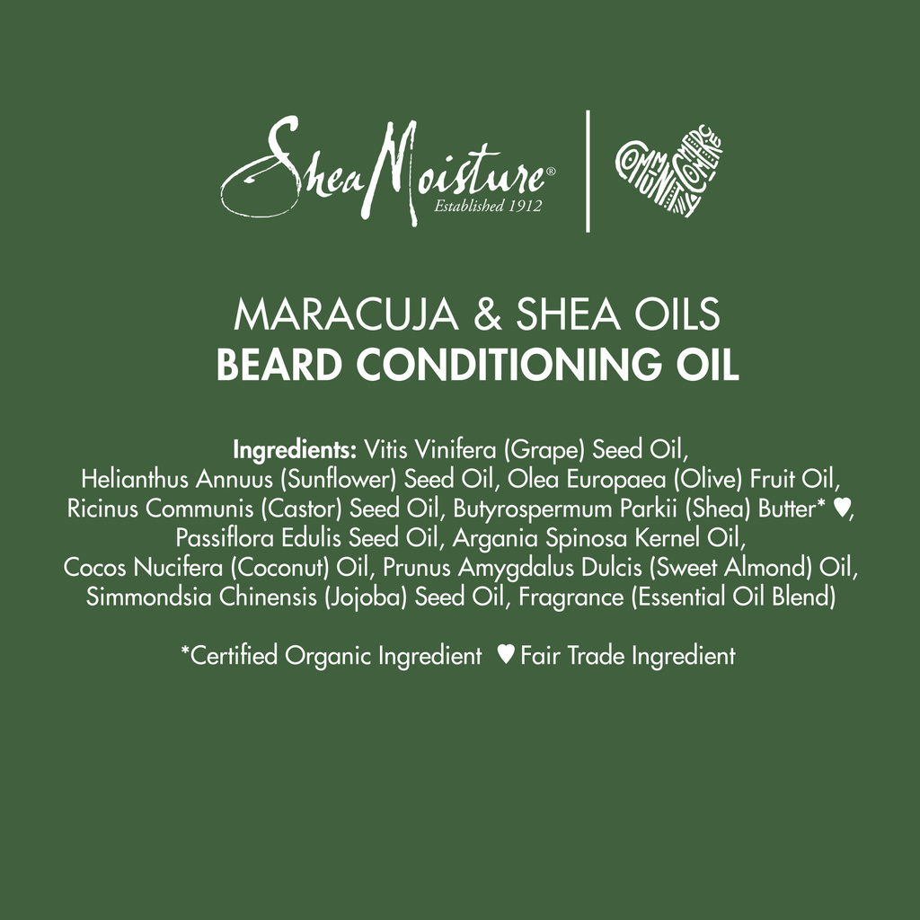 Shea Moisture Men Beard Conditioning Oil Maracuja Shea Oils
