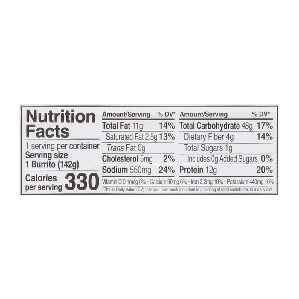 Red s Burrito Organic Bean Cheese Nutrition Facts red-s-burrito-organic-bean-cheese-nutrition-facts