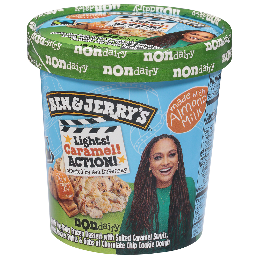 Ben & Jerry's Frozen Dessert, Non Dairy, Lights, Caramel, Action!