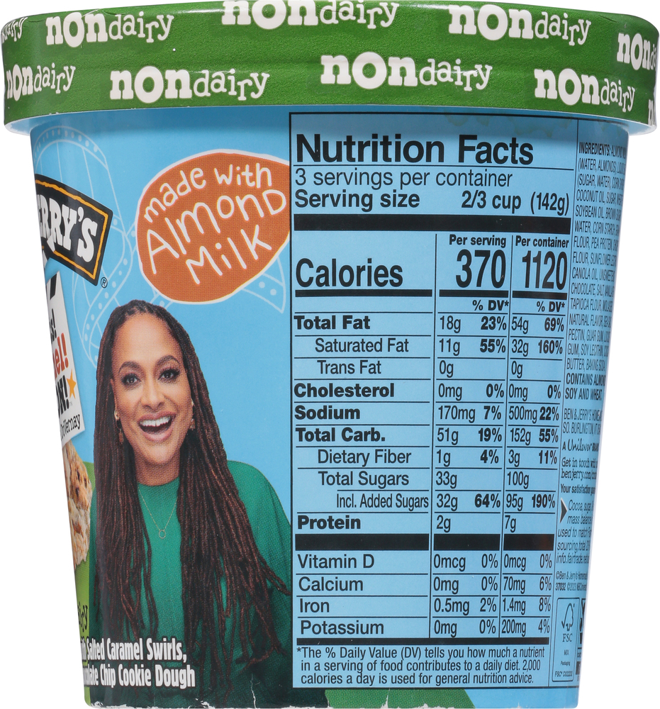 Ben & Jerry's Frozen Dessert, Non Dairy, Lights, Caramel, Action!